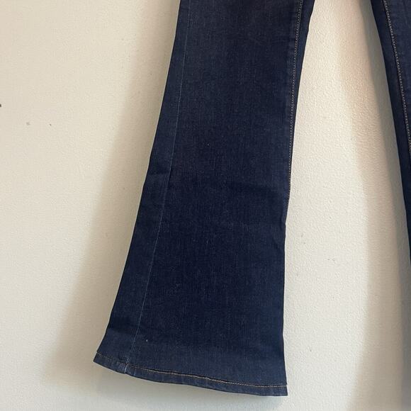 Topshop Moto Womens Tally Flare Jeans Dark Wash Indigo Sz 28 Stretch Dark Wash - Picture 4 of 12